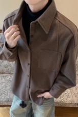 秋季男装夹克复古毛呢外套潮牌宽松百搭上衣XZ514-2-CS2610-P68，男装夹克，星座514-2(原B239)