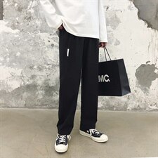 港风宽松复古休闲裤男士秋季潮流个性直筒裤K859-P45，男装休闲裤，电商A128