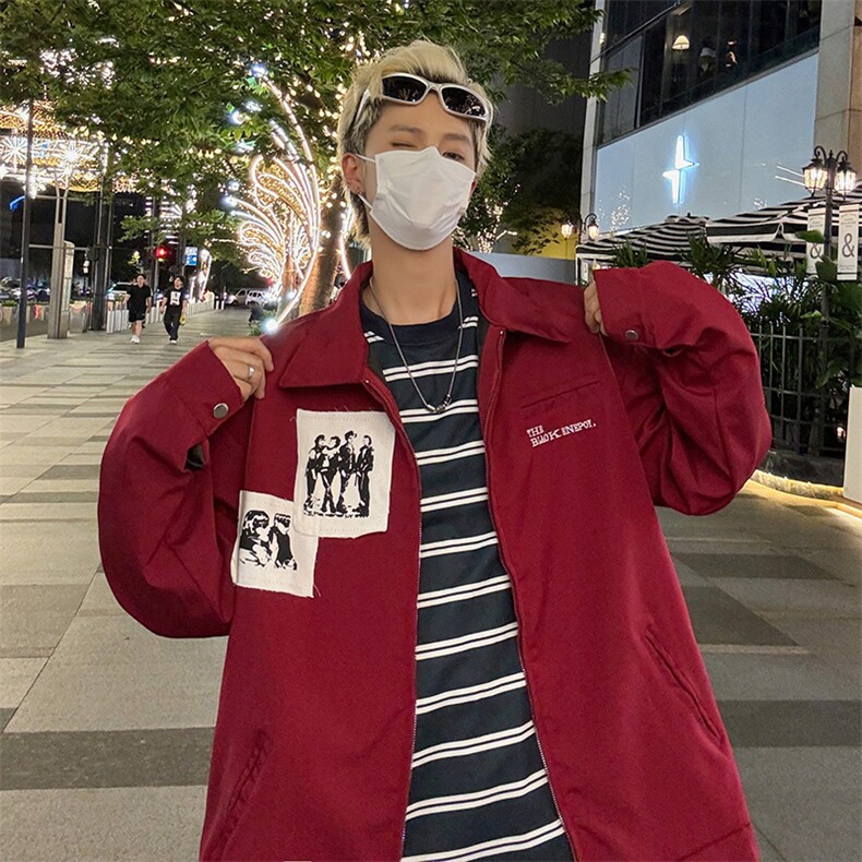 春秋季美式潮牌翻领夹克外套新款宽松休闲时尚上衣外套,男装夹克,星座410-6（原星座1304-1）