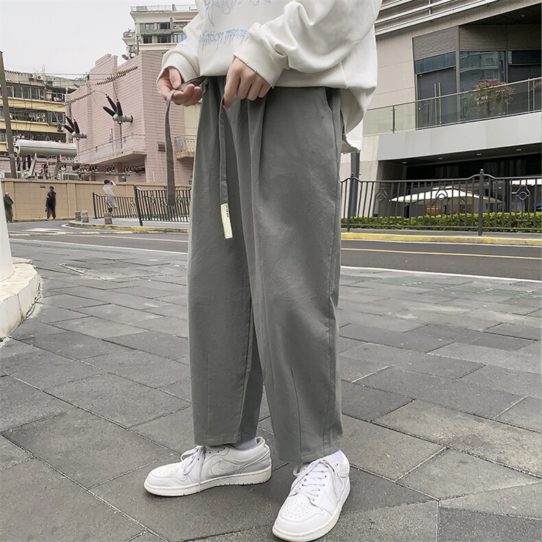 K503-P45夏季新品亚麻棉麻九分裤男士大码休闲裤时尚直筒裤控68,男装休闲裤,电商B280-1（原A049）