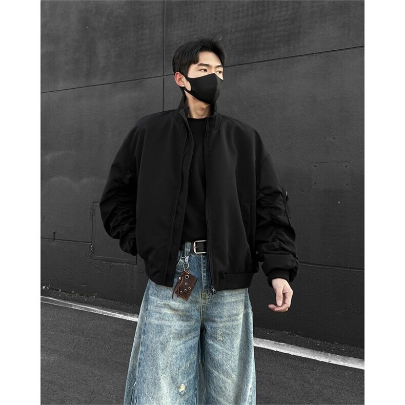 电商DSA028-JK2504  特P55  纯色经典立领机车飞行服夹克图片