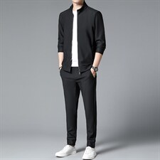 S3090-2钱塘2020-2春秋新款时尚休闲帅气中青年男士卫衣套装P170，男装休闲套装，钱塘207-2