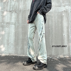 秋季美式ins小众vibe高街拉链牛仔裤货号K2311P65，男装牛仔裤，电商A063
