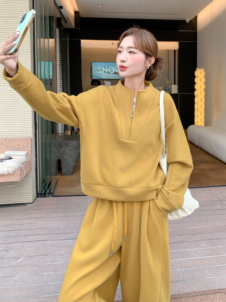 2025冬季新品现货主推加绒加厚卫衣套装2C087-C288-P195-K279,女装卫衣/绒衫,2C087