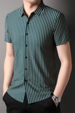 夏季男士短袖衬衫青年休闲绅士修身衬衣免烫商务，男装衬衫，电商B360