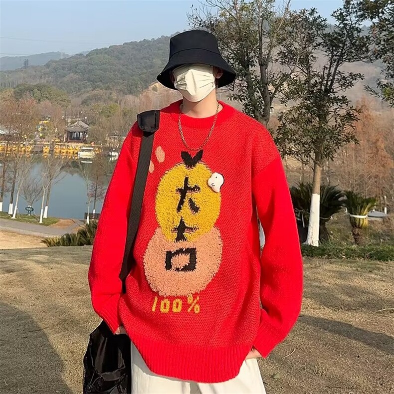 美式圆领毛衣男慵懒风休闲针织衫M5677P53,男装针织衫/毛衣,星座1116-2