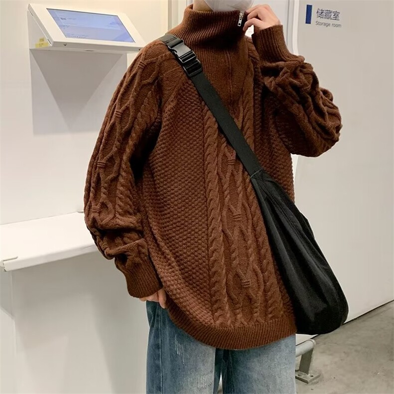 美式街头设计感圆领毛衣男慵懒风休闲针织衫鹿毛绒SD386P53,男装针织衫/毛衣,星座1116-2