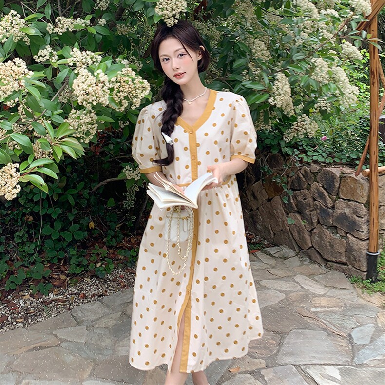 【现货】2025夏季新款波点连衣裙2C037278P115K168,女装连衣裙,2C037