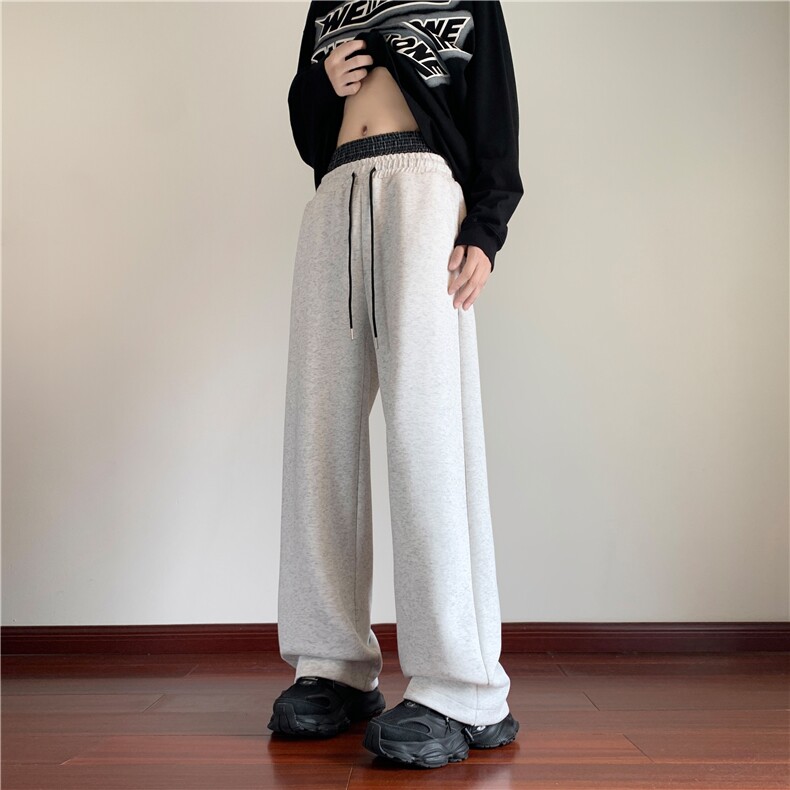 INS秋季潮流拼接腰头假两件宽松休闲裤B315-K24340-特p40-控78,男装休闲裤,电商B315