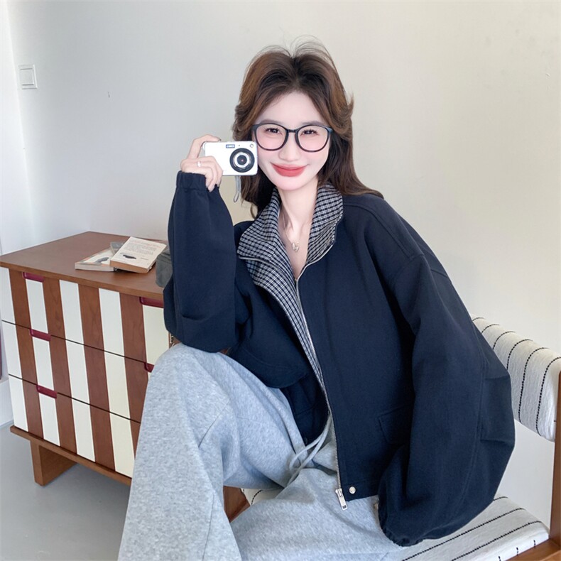 新款大货好数据格子撞色外套6822-P165控248,女装短外套,2C196
