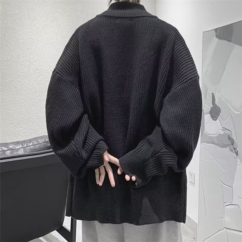 2024开衫拉链毛衣外套立领男女秋冬慵懒高级休闲宽松高领情侣,男装针织衫/毛衣,星座218-1（原230）