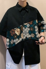 1绣花拼接成分：聚酯纤维M-5XL大码短袖衬衫男DCS7743P42控68，男装T恤，星座226-2