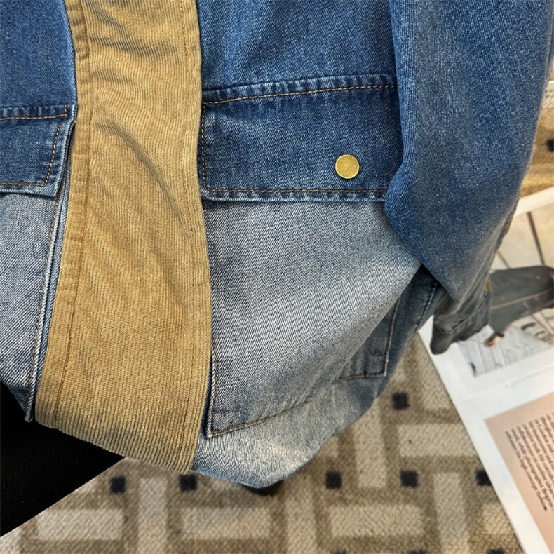 拼接渐变水洗牛仔外套男春季高街潮牌宽松百搭翻领夹克AM8966P88,男装工装外套,星座1013-5