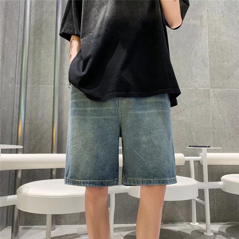 水洗牛仔短裤男士宽松潮牌ins休闲痞帅潮流五分中裤LM8666-P41图片
