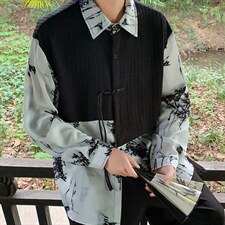 2026新中式长袖套装TZ88797P90衬衫CS88799P45控78裤子88798P45控，男装衬衫，星座227-7