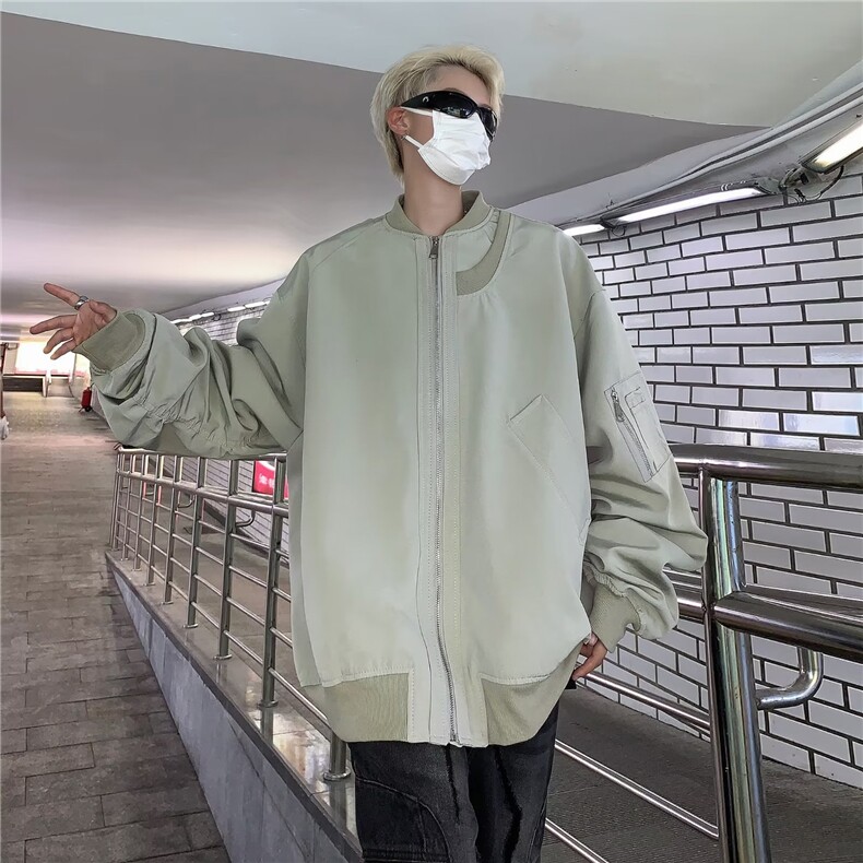 早秋飞行员夹克衫潮流潮牌男女同款复古美式百搭简约JK8542-P58,男装夹克,星座1109-3