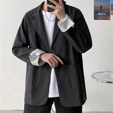 2026秋季新款外套宽松INS拼色休闲西服潮F02P75，男装西服，电商D325