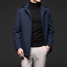 男士连帽羽绒服秋冬季新款中年商务休闲加厚保暖鹅绒外套男装，男装羽绒服，电商B212（原钱塘6029）