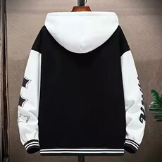 青少年开衫连帽卫衣男2025春秋款拼色外套学生宽松休闲运动棒球服，女装短外套，星座1210-1