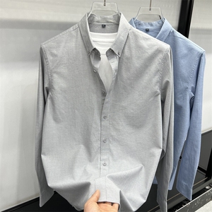 FN25062长袖衬衣2025春季棉麻男士春款棉衬衫莱赛尔棉图片