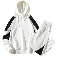 秋季新款卫衣套装男连帽青少年套头宽松休闲两件套DS953T，男装卫衣，电商A102