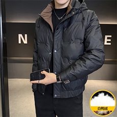 冬季加厚50羽绒男休闲青年连帽百搭外套羽绒服上衣S98511-P148，男装羽绒服，星座310B-3