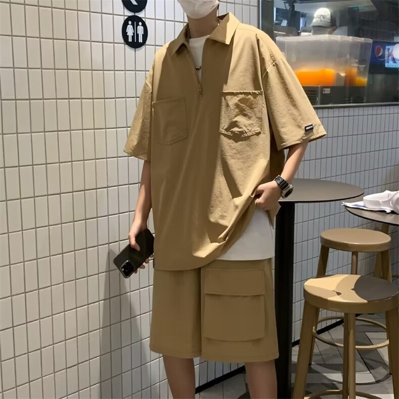 高街中性风男潮流休闲套装宽松套装运动套装GA04P50,男装休闲套装,星座1116-2