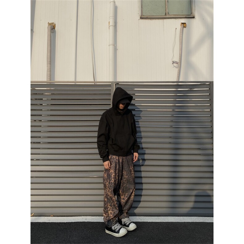 2024/豹纹裤休闲直筒阔腿宽松弯刀高街裤1005-3-SGA862-P55控78,男装休闲裤,星座1005-3