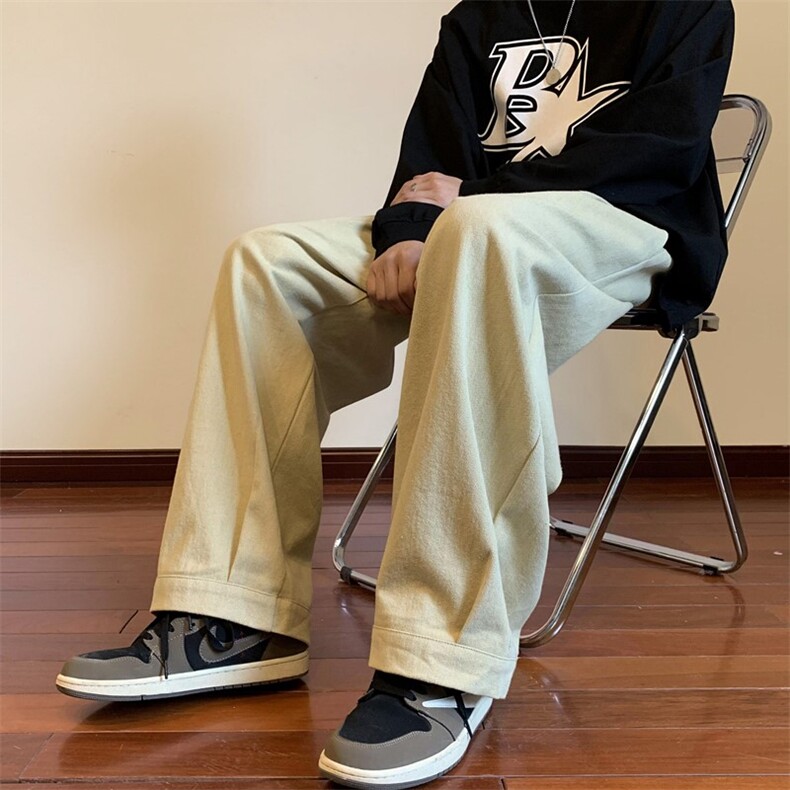 秋季新款宽松褶边工装休闲裤XZ604-KG35-P55控68,男装工装外套,星座604