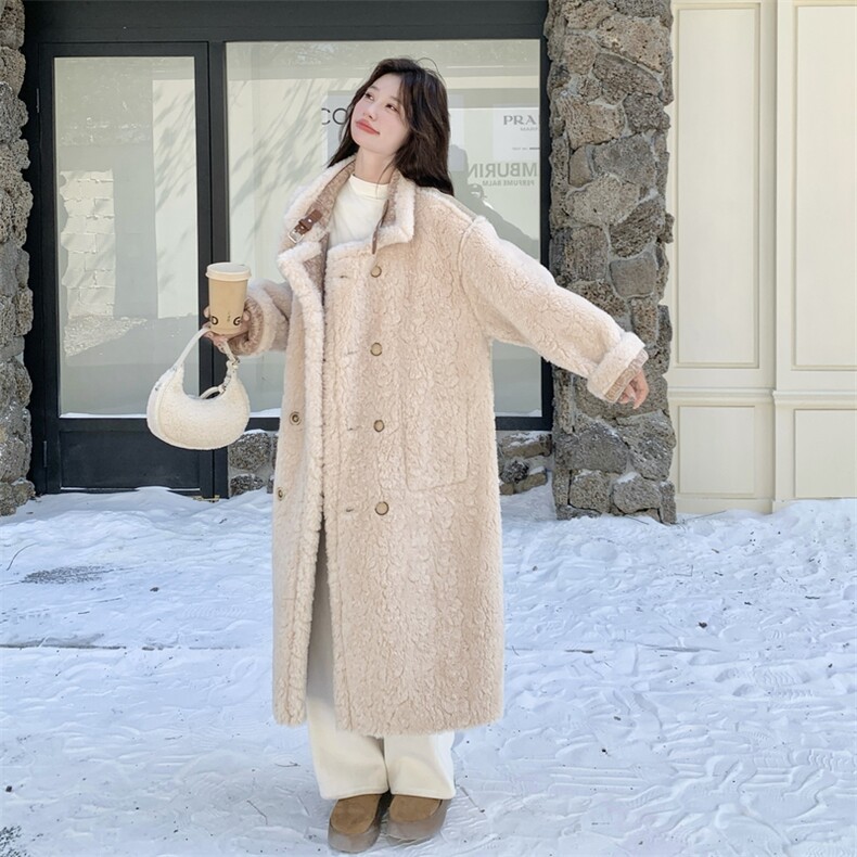 新款冬装中长款两面穿外套573-P225K328,女装毛呢外套,2C073