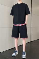 短袖短裤套装男士夏季薄款透气潮流时尚t恤夏装一套休闲运动衣服，男装休闲套装，星座1206（原A206）