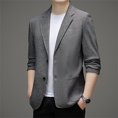 纯色西服中年男士宽松外套个性百搭商务休闲上衣男装MJ2305-P115，男装西服，星座1105-3