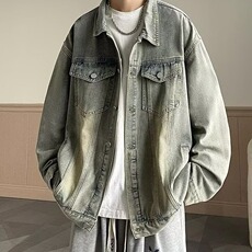 牛仔外套男士春秋季美式潮牌复古工装夹克2025新款衣服JKN302，男装工装外套，星座516A