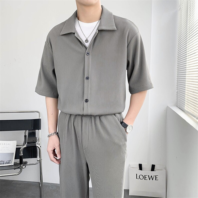 朝风夏季新款短袖衬衫套装A328-2236-P105K145,男装休闲套装,星座406