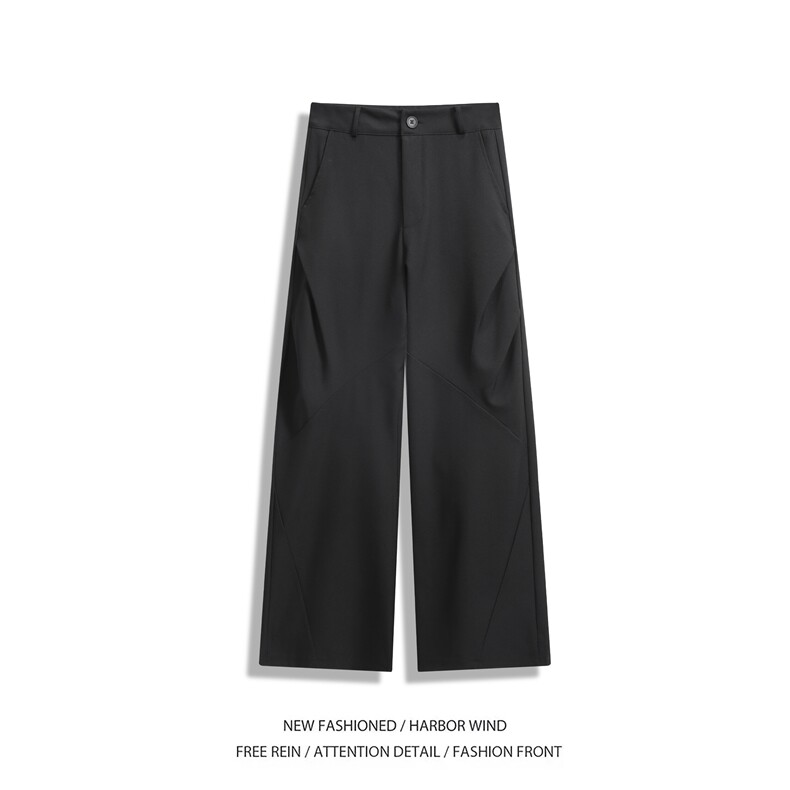 抖音品质春季新款高级拼接宽松休闲西裤B315-K25694-特p40控78,男装西裤,电商B315