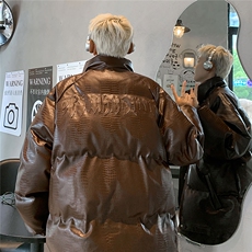 港风鳄鱼纹钢印字母设计棉衣男MY77093P120控168抖音控198，男装棉衣，星座227-7