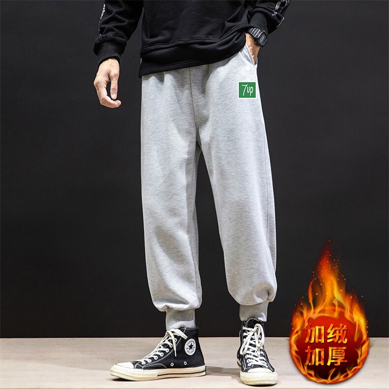 K12058-P40加绒P50束脚纯棉运动裤男士休闲裤大码宽松卫裤男,男装休闲裤,电商A040A
