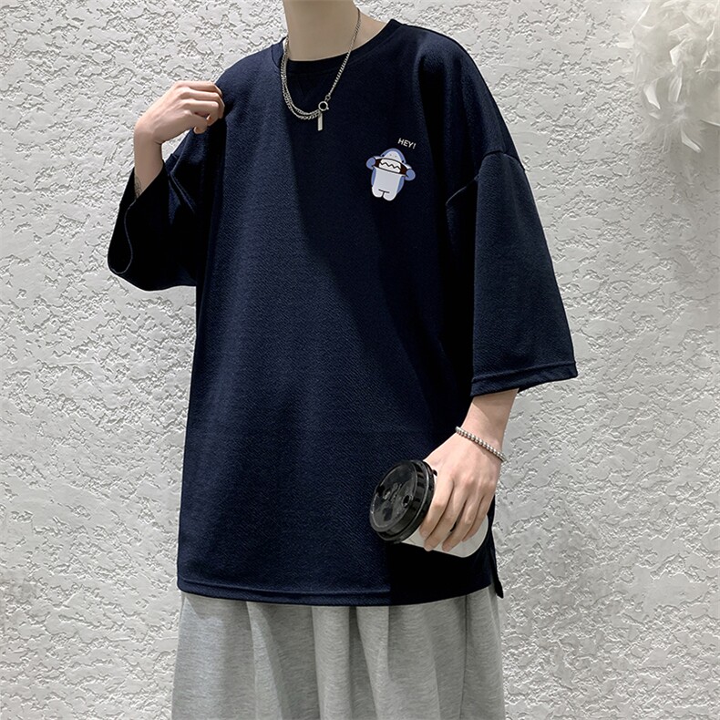 Q11167-P30春夏季七分袖t恤男大码五分袖男短袖中袖大皂风,男装T恤,电商A040