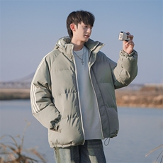 现货抖音得物供视频三条杠织带加厚羽绒连帽棉衣外套棉服MY8097，男装棉衣，电商A486
