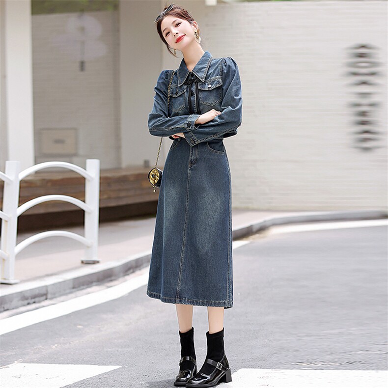 【春季现货】套装女2024春夏女装韩版时尚气质半身裙显瘦复古盘扣,女装套装/套裙,意芙黎