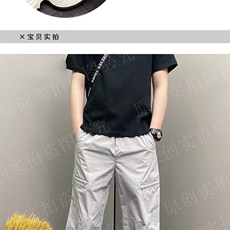 美式男裤2025年夏季薄款痞帅宽松哈伦裤青年男士休闲户外直筒裤子，男装休闲裤，电商B212（原钱塘6029）