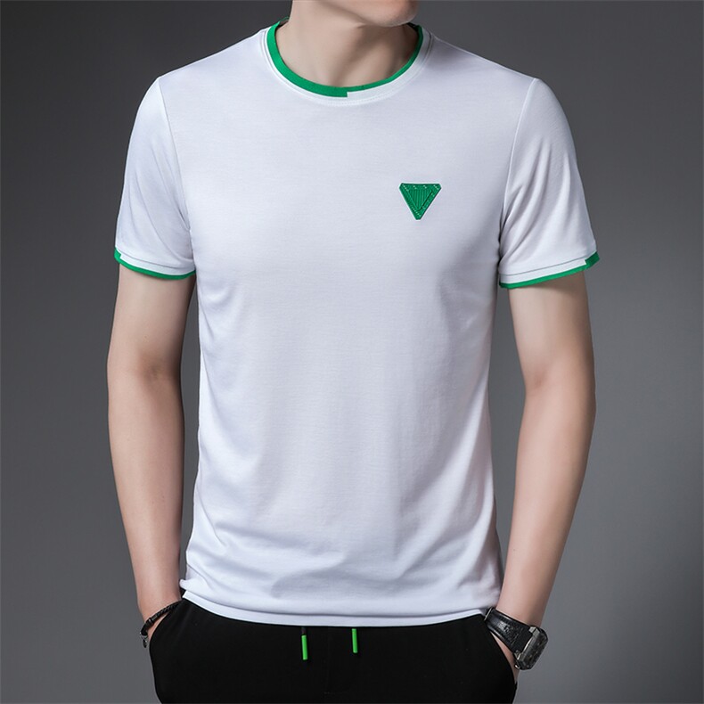 t恤男夏季潮牌冰丝免烫2023新款休闲衣服短袖圆领时尚百搭男装,男装T恤,电商B212（原钱塘6029）