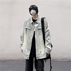 美式复古高街vibe牛仔外套男女春秋款hiphop潮牌街头夹克JN25-P68，男装工装外套，星座1008-1