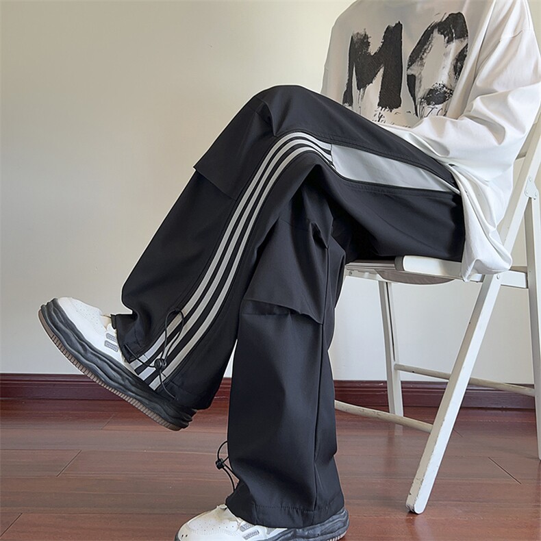 ！815A-MK98522-P45特美式三条杠折痕休闲裤直筒运动裤男，女装休闲裤，星座815A