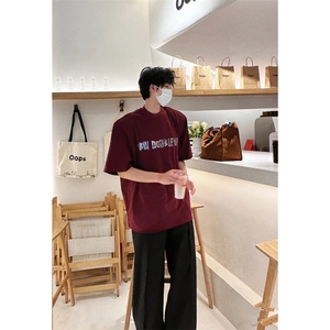 巴黎世家重磅短袖垫肩T恤软金属立体印花宽松体恤1213-T2429-P35图片