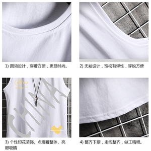 BX25208-P20 港风运动汗背心男大码汗衫男无袖T恤男 网格图片