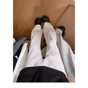秋季cleanfit微喇卫裤男潮牌休闲百搭直筒灰色运动痞帅长裤子图片