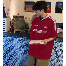 夏季美式高街重磅纯棉三条杠织带撞色男女短袖T恤ZD650-特P30，男装T恤，电商A486-1