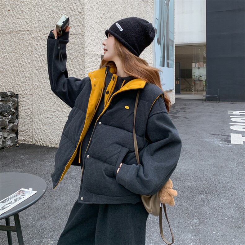 25新品冬季50羽绒马甲加绒卫衣套装6533-P355-459,女装套装/套裙,2C317