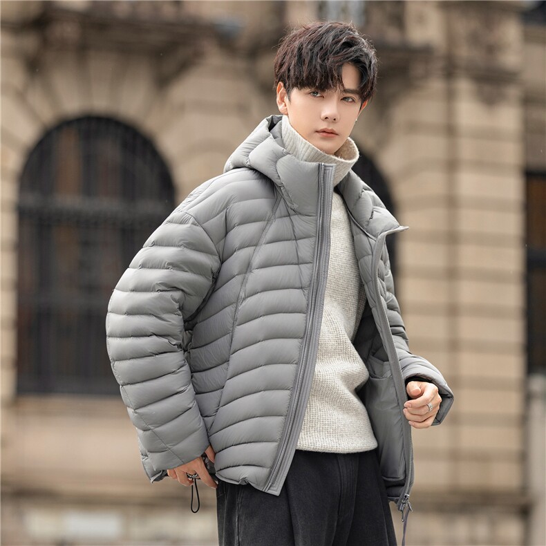 充绒210g加厚羽绒服冬季90白鸭绒连帽羽绒外套男2800-P475控898,男装羽绒服,电商A355（原A415）